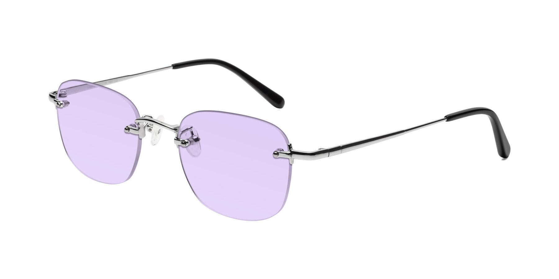 Angle of Leslie in Silver with Light Purple Tinted Lenses
