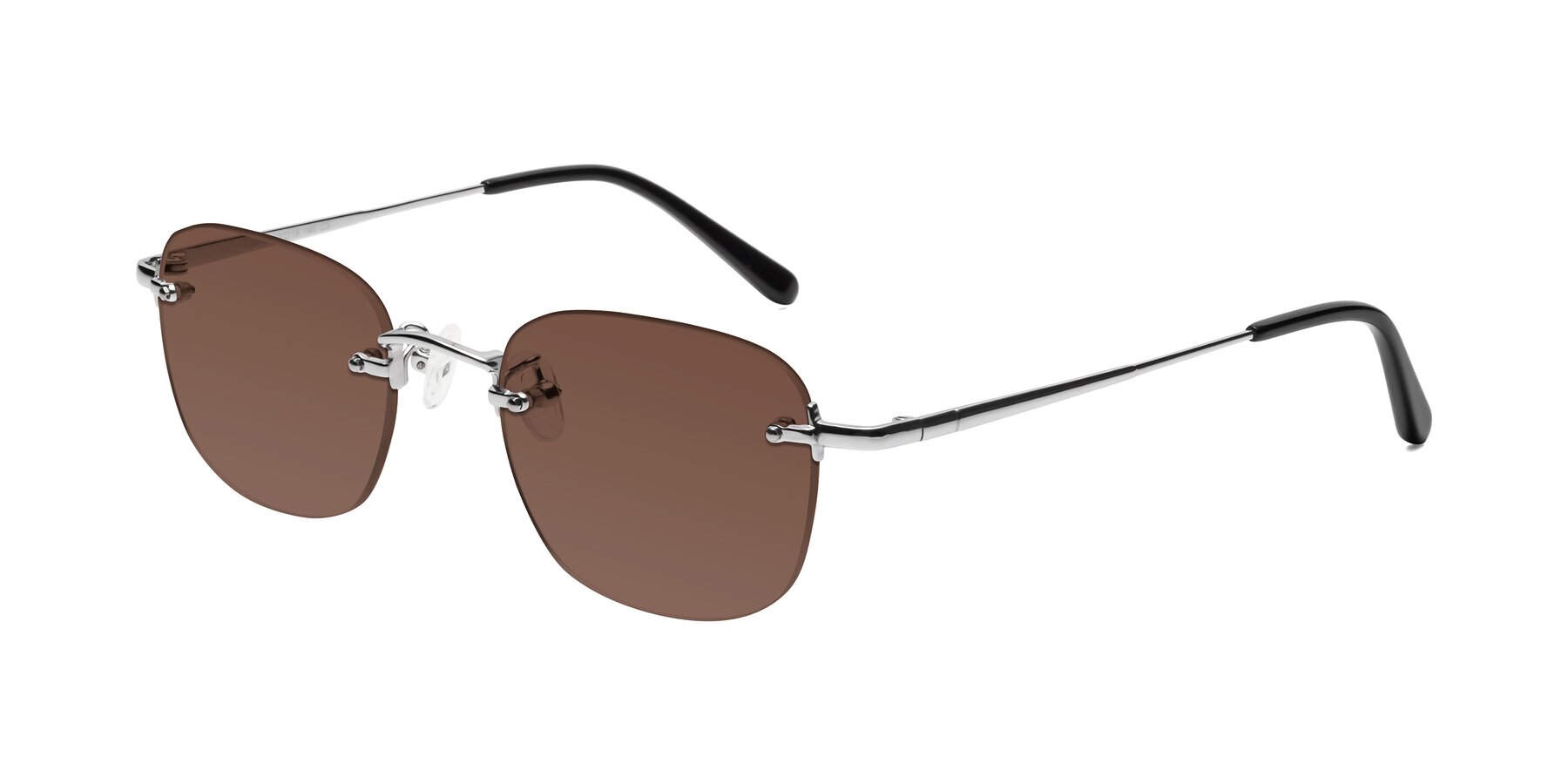 Angle of Leslie in Silver with Brown Tinted Lenses