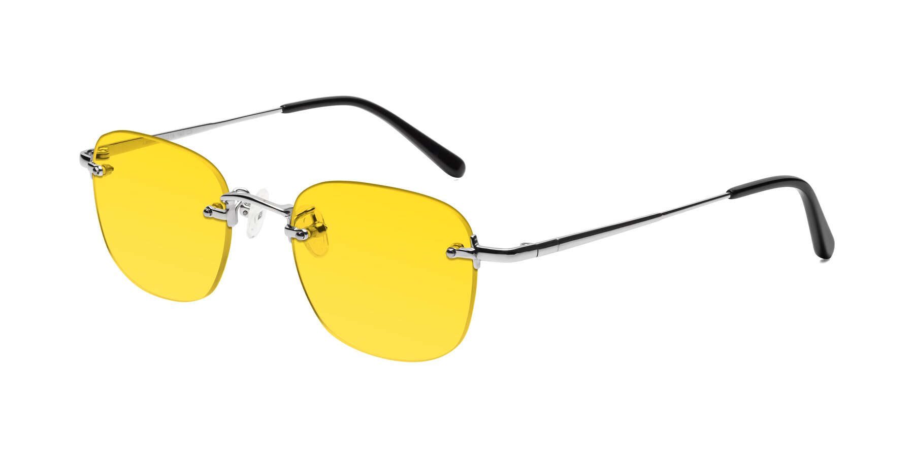 Angle of Leslie in Silver with Yellow Tinted Lenses