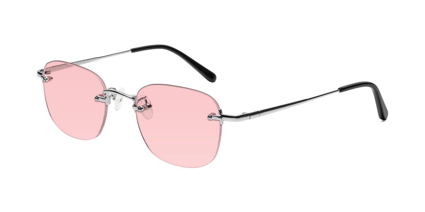 Angle of Leslie in Silver with Light Garnet Tinted Lenses