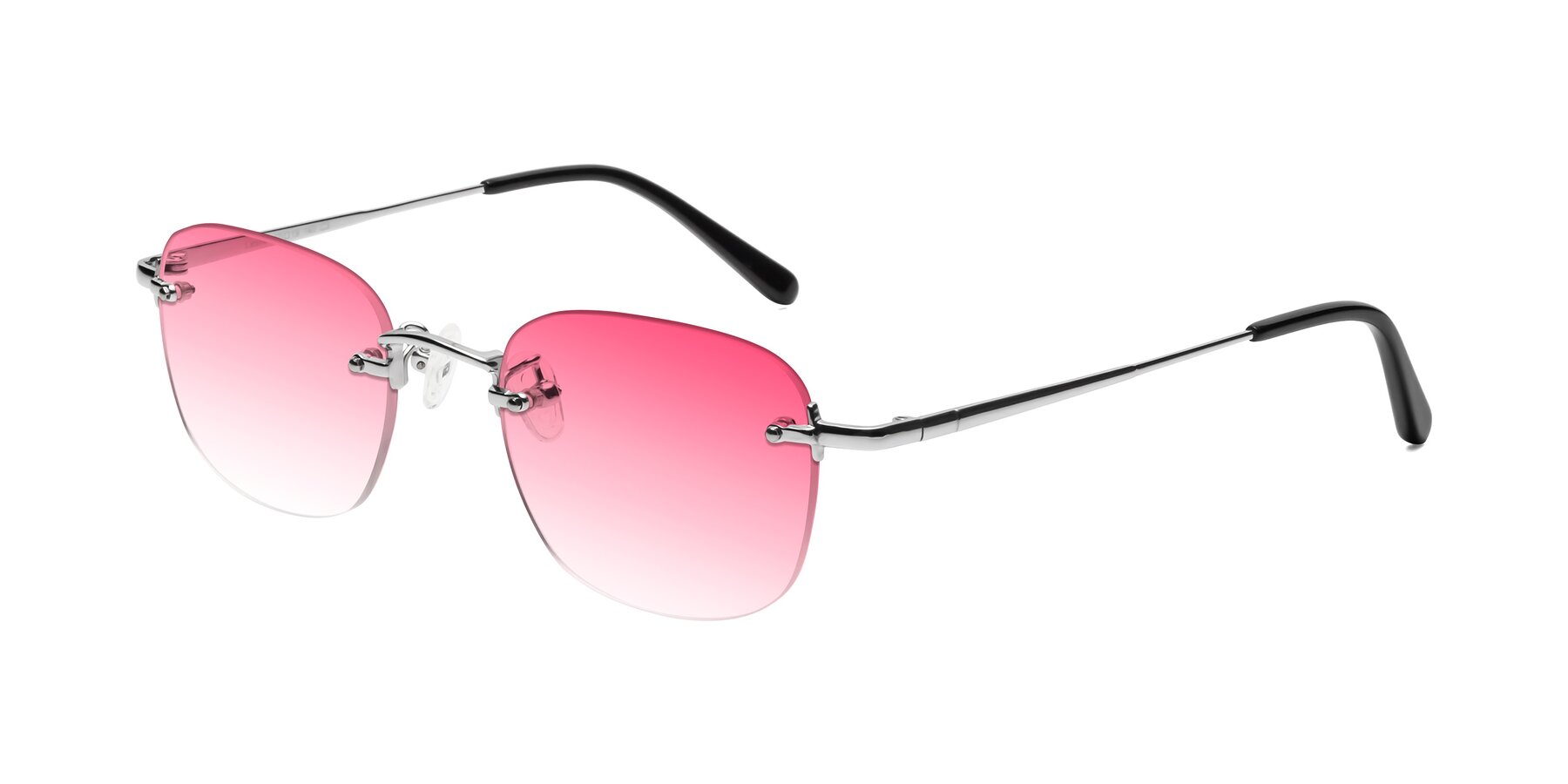Angle of Leslie in Silver with Pink Gradient Lenses