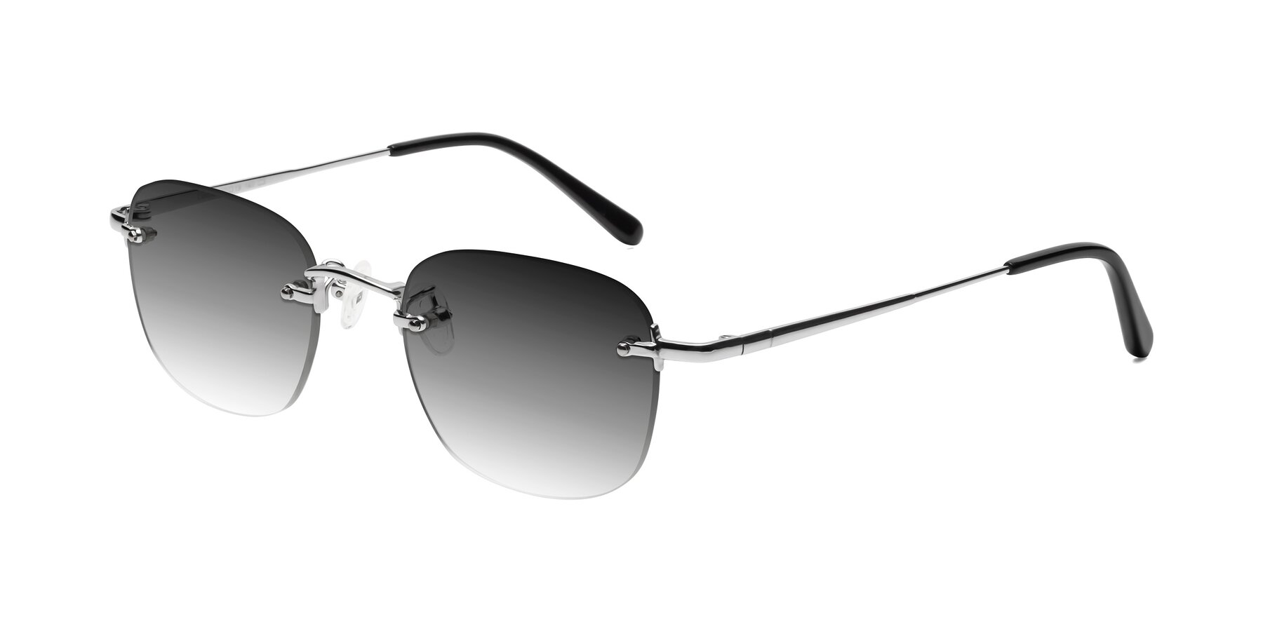 Angle of Leslie in Silver with Gray Gradient Lenses