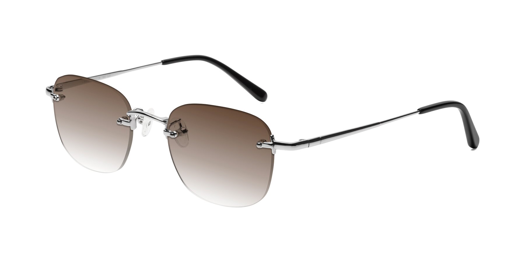 Angle of Leslie in Silver with Brown Gradient Lenses
