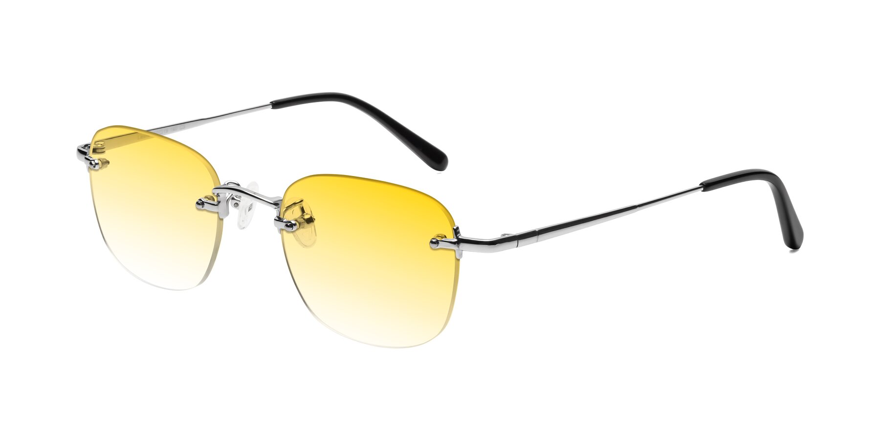 Angle of Leslie in Silver with Yellow Gradient Lenses