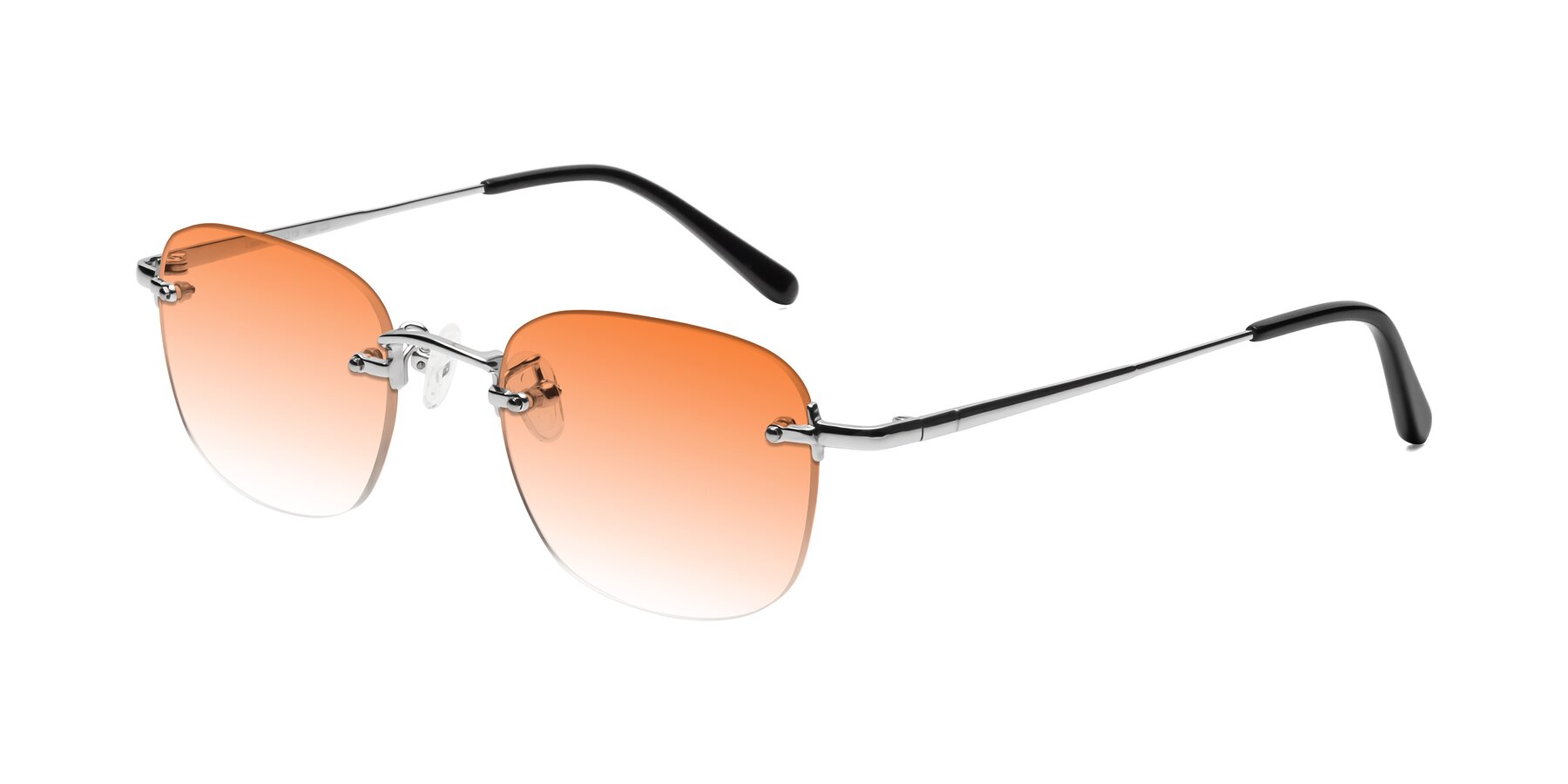 Angle of Leslie in Silver with Orange Gradient Lenses