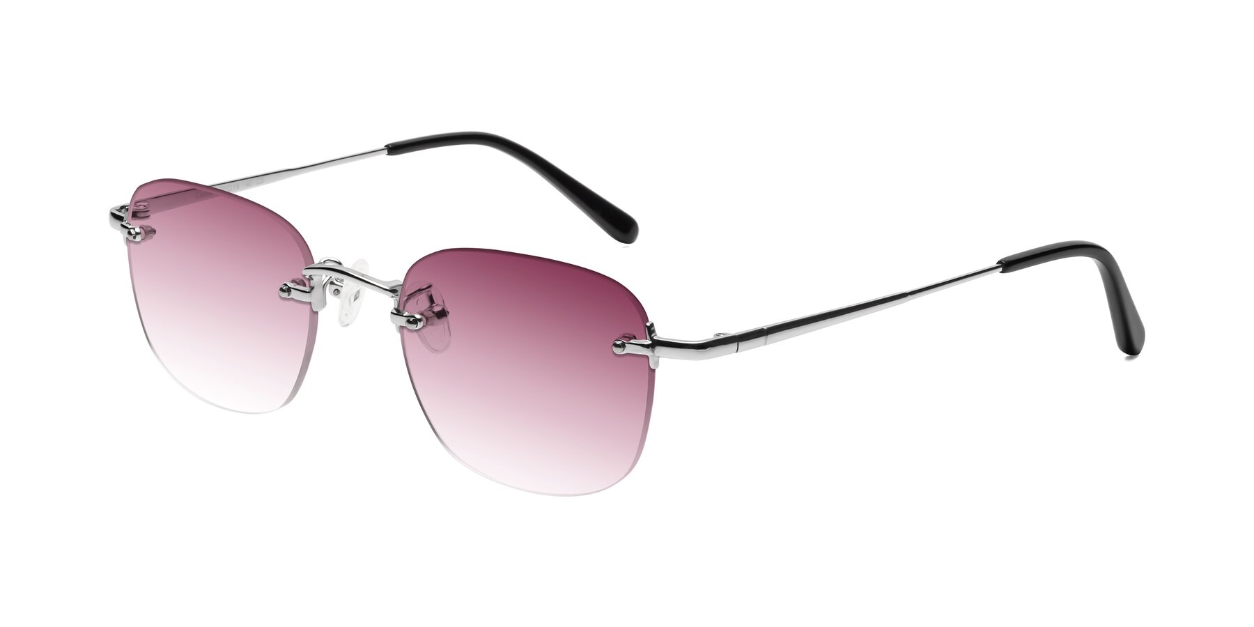 Angle of Leslie in Silver with Wine Gradient Lenses