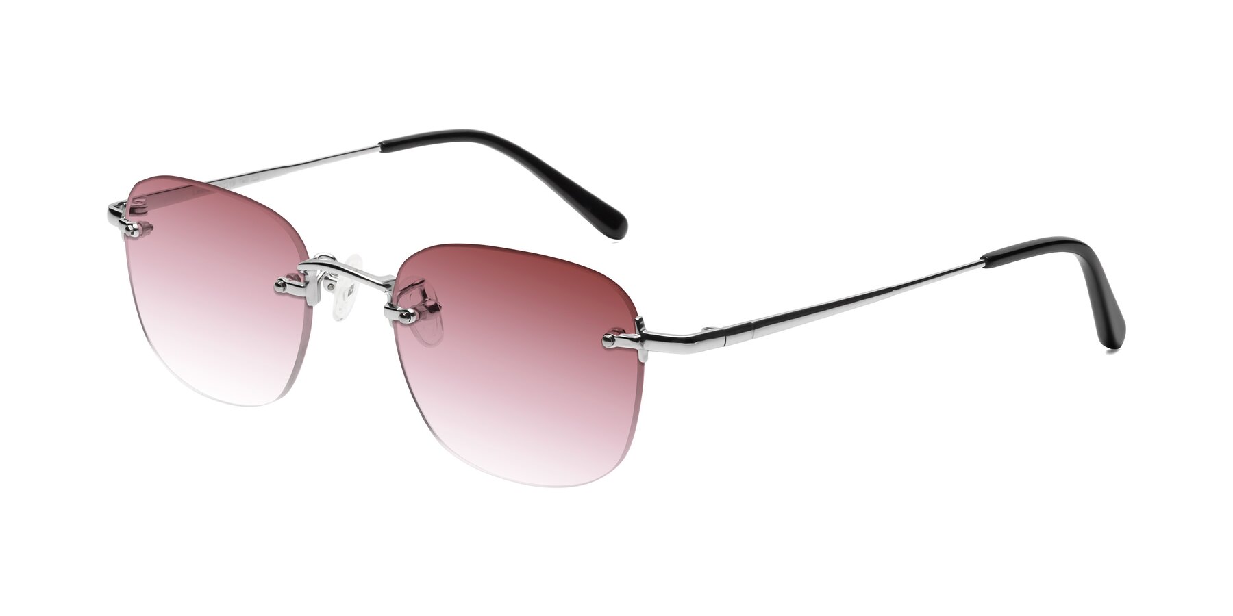 Angle of Leslie in Silver with Garnet Gradient Lenses