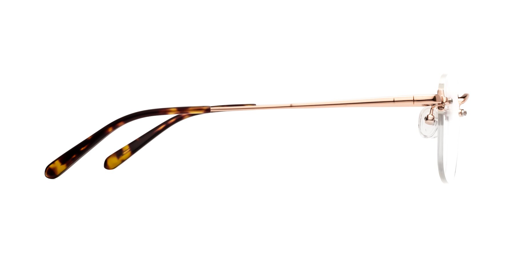 Rose Gold Retro-Vintage Square Rimless Eyeglasses - Leslie