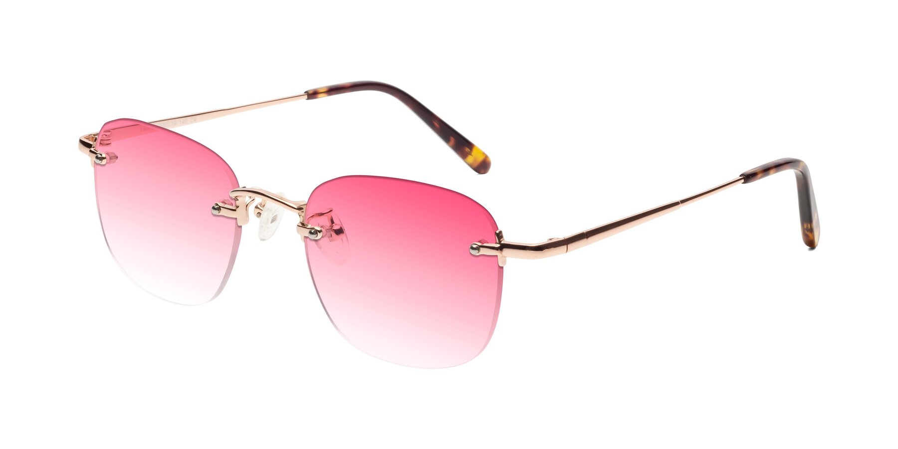 Angle of Leslie in Rose Gold with Pink Gradient Lenses