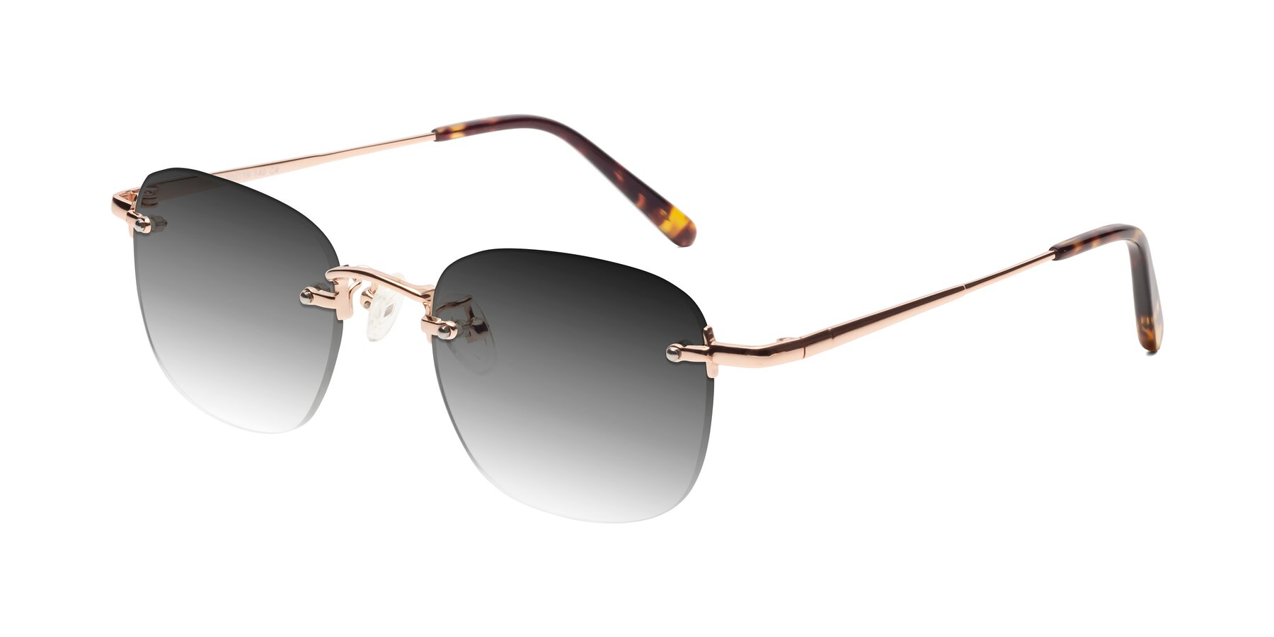 Angle of Leslie in Rose Gold with Gray Gradient Lenses