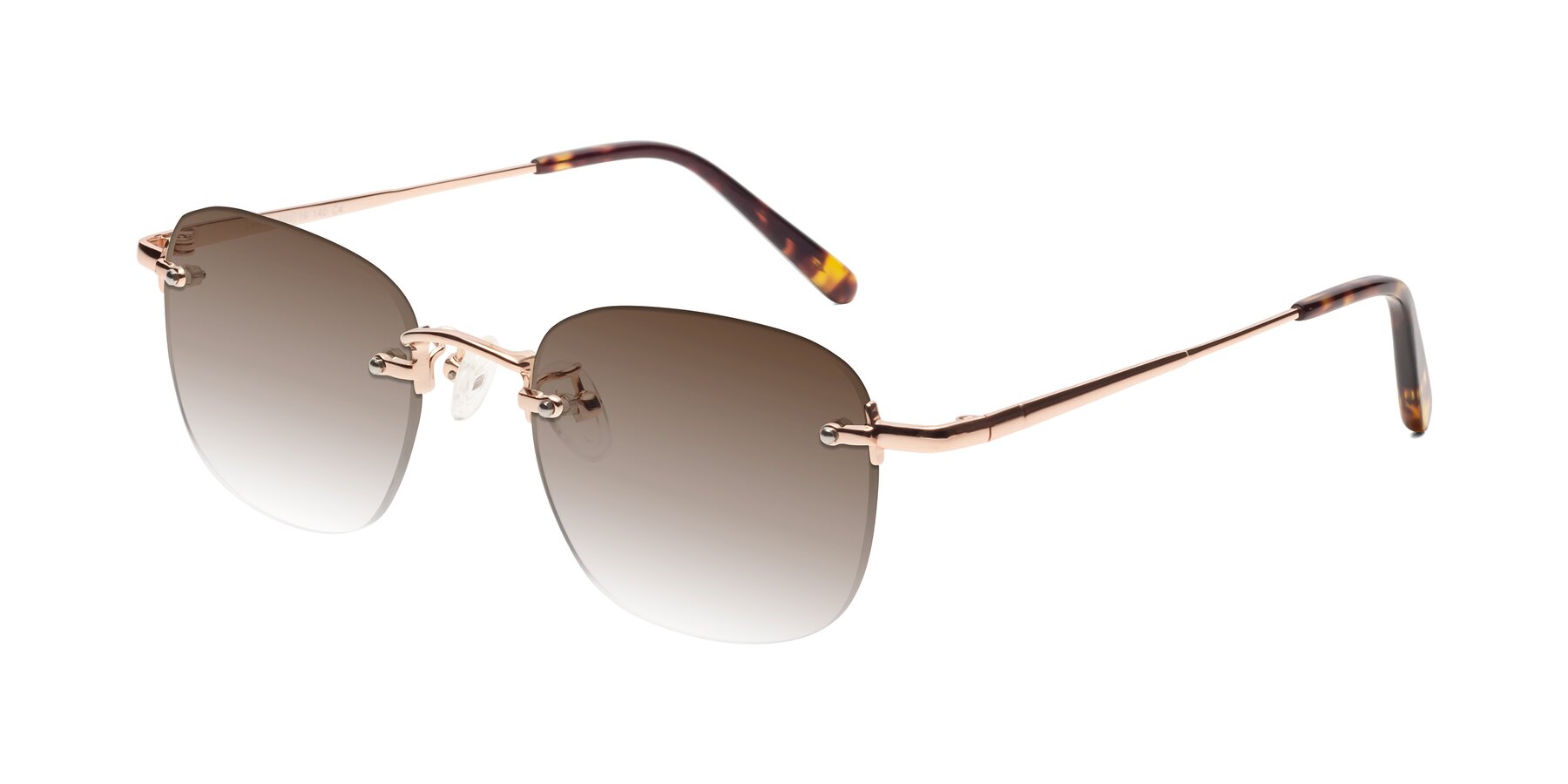 Angle of Leslie in Rose Gold with Brown Gradient Lenses