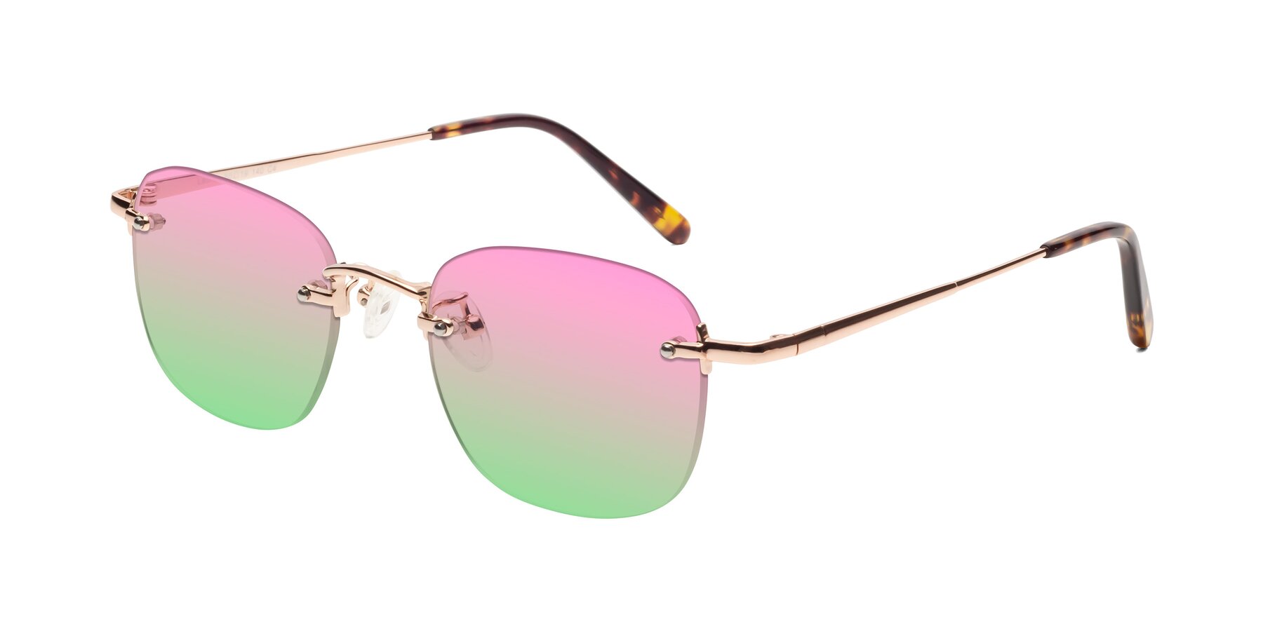 Angle of Leslie in Rose Gold with Pink / Green Gradient Lenses