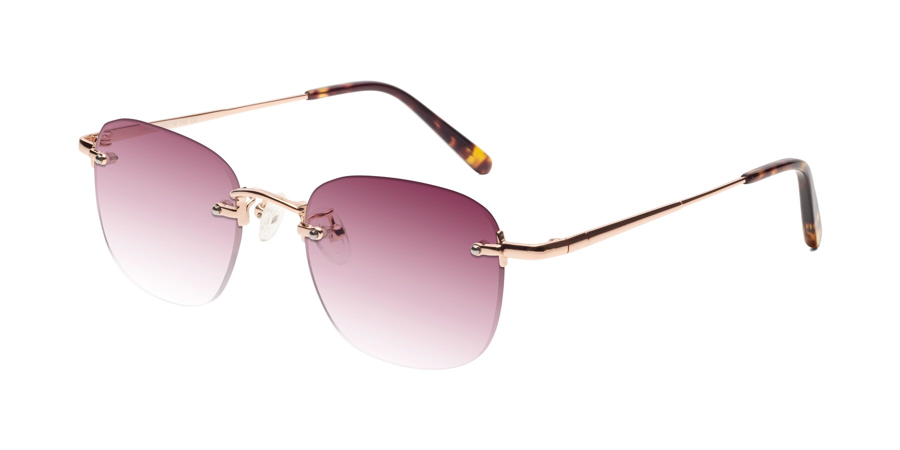 Angle of Leslie in Rose Gold with Wine Gradient Lenses