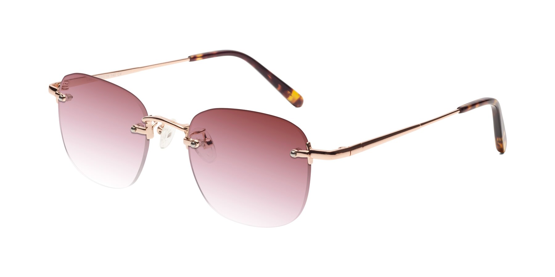 Angle of Leslie in Rose Gold with Garnet Gradient Lenses