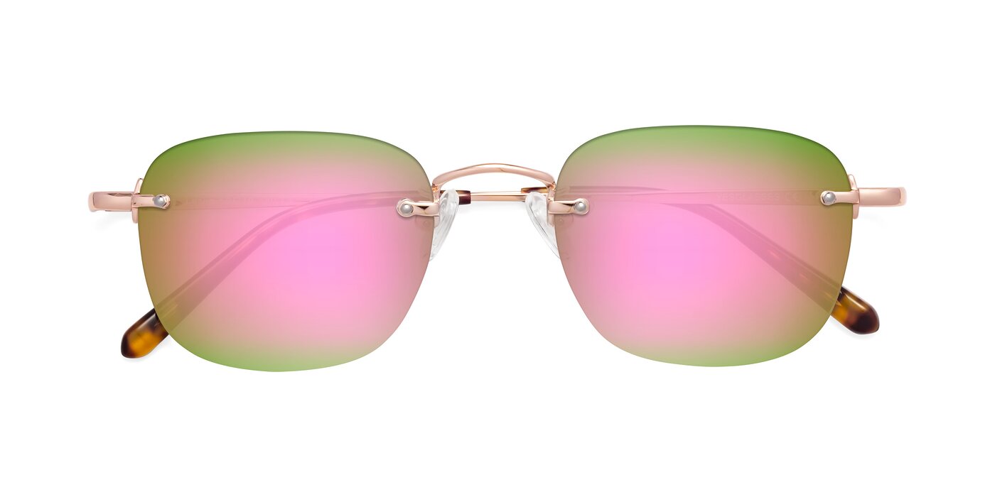 Leslie - Rose Gold Flash Mirrored Sunglasses