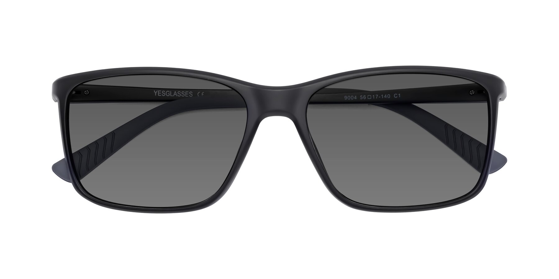 Folded Front of 9004 in Matte Black with Medium Gray Tinted Lenses