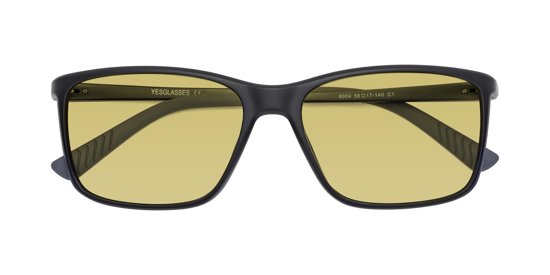 Folded Front of 9004 in Matte Black with Medium Champagne Tinted Lenses