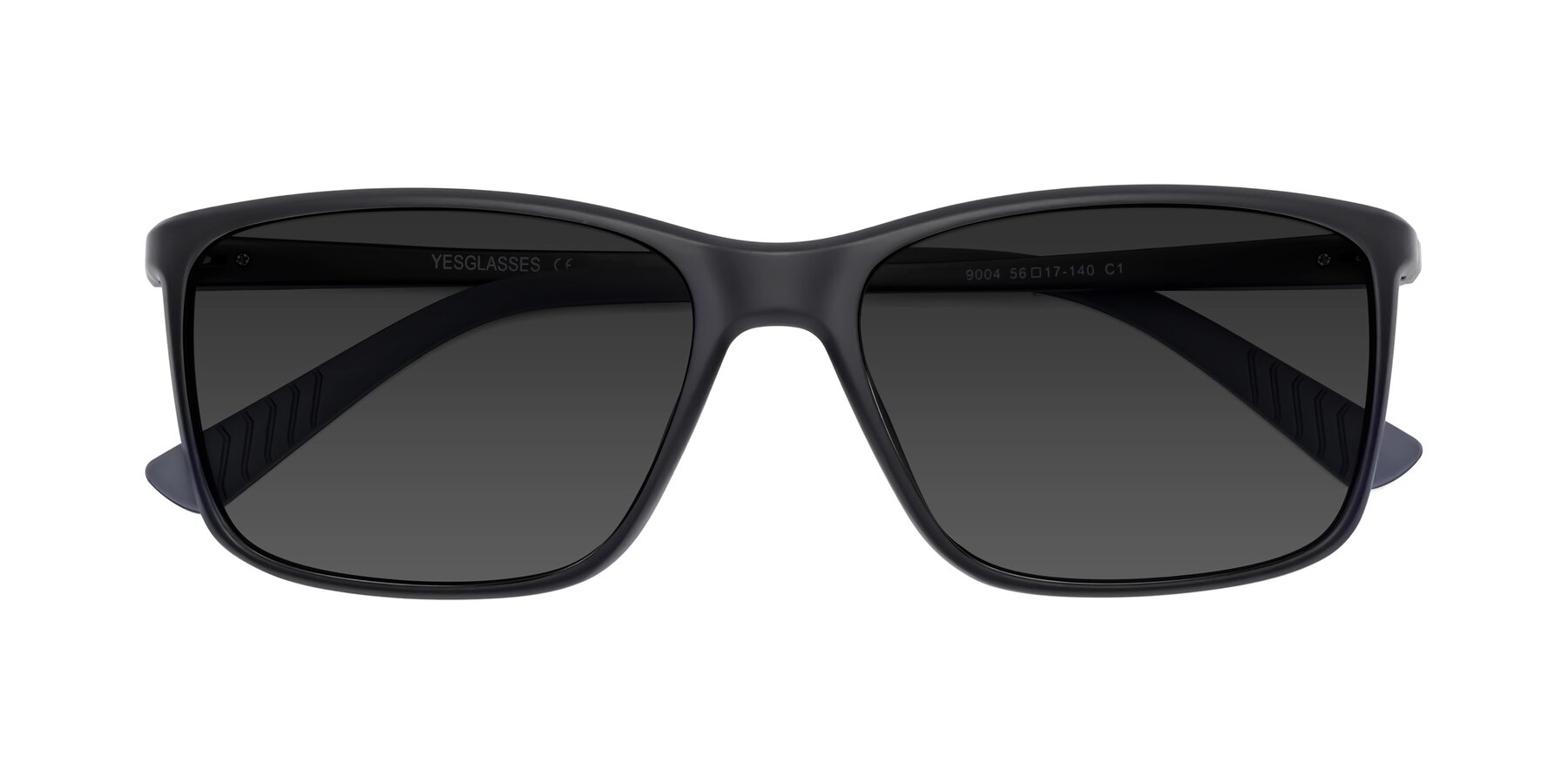 Folded Front of 9004 in Matte Black with Gray Tinted Lenses