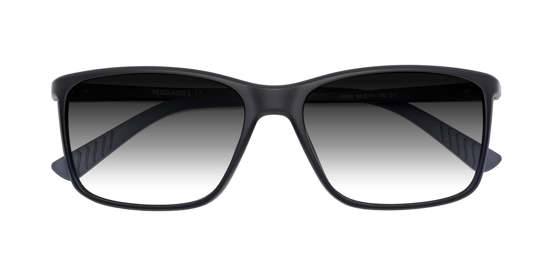 Folded Front of 9004 in Matte Black with Gray Gradient Lenses