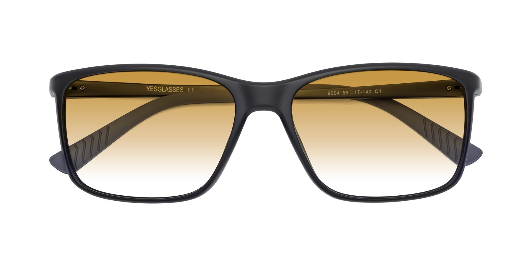 Folded Front of 9004 in Matte Black with Champagne Gradient Lenses