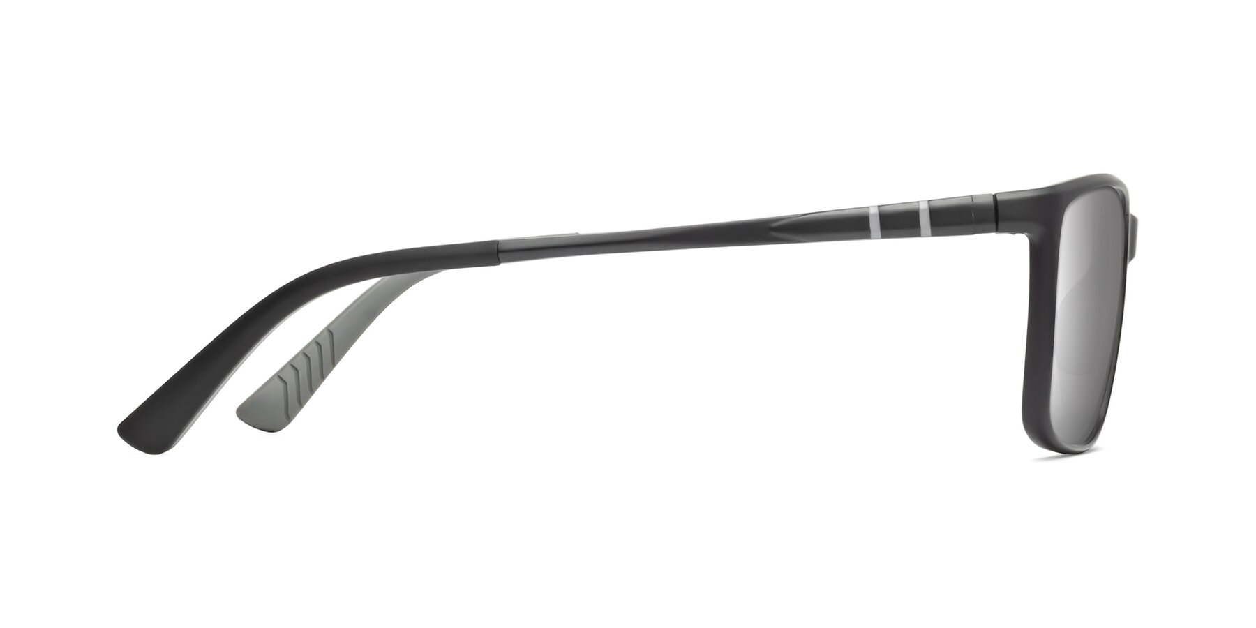 Side of 9004 in Matte Black with Silver Mirrored Lenses