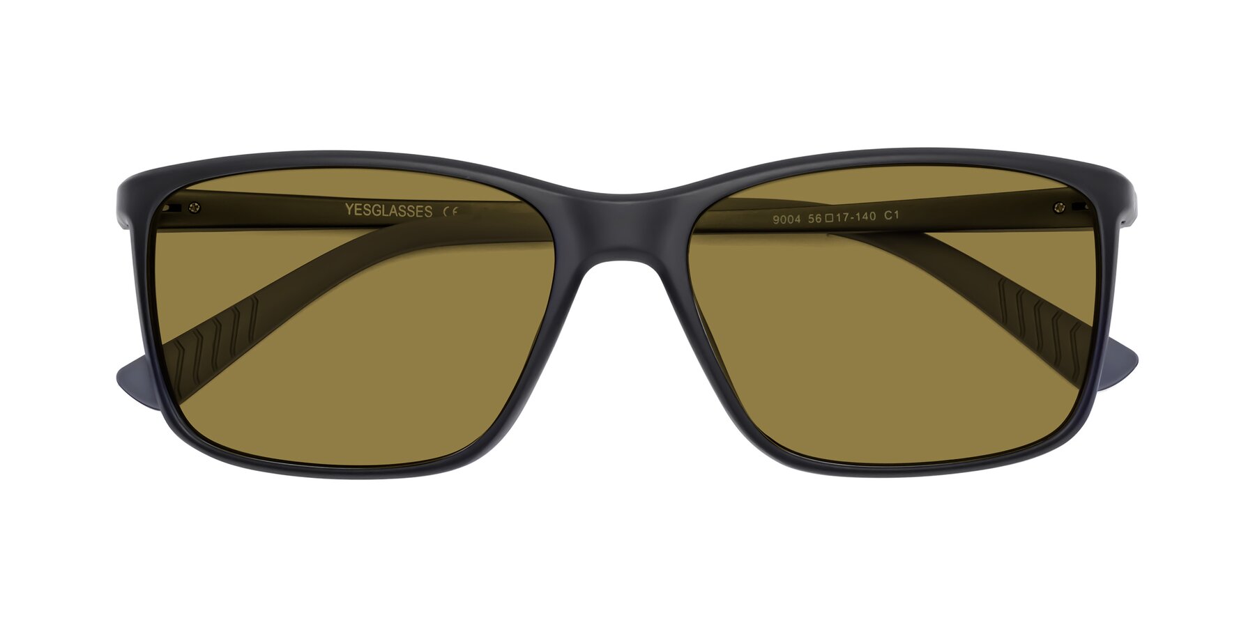 Folded Front of 9004 in Matte Black with Brown Polarized Lenses