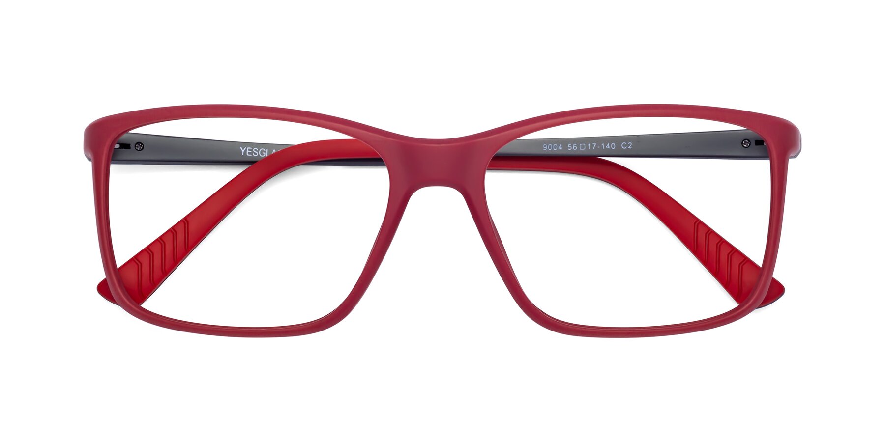 Folded Front of 9004 in Red with Clear Eyeglass Lenses