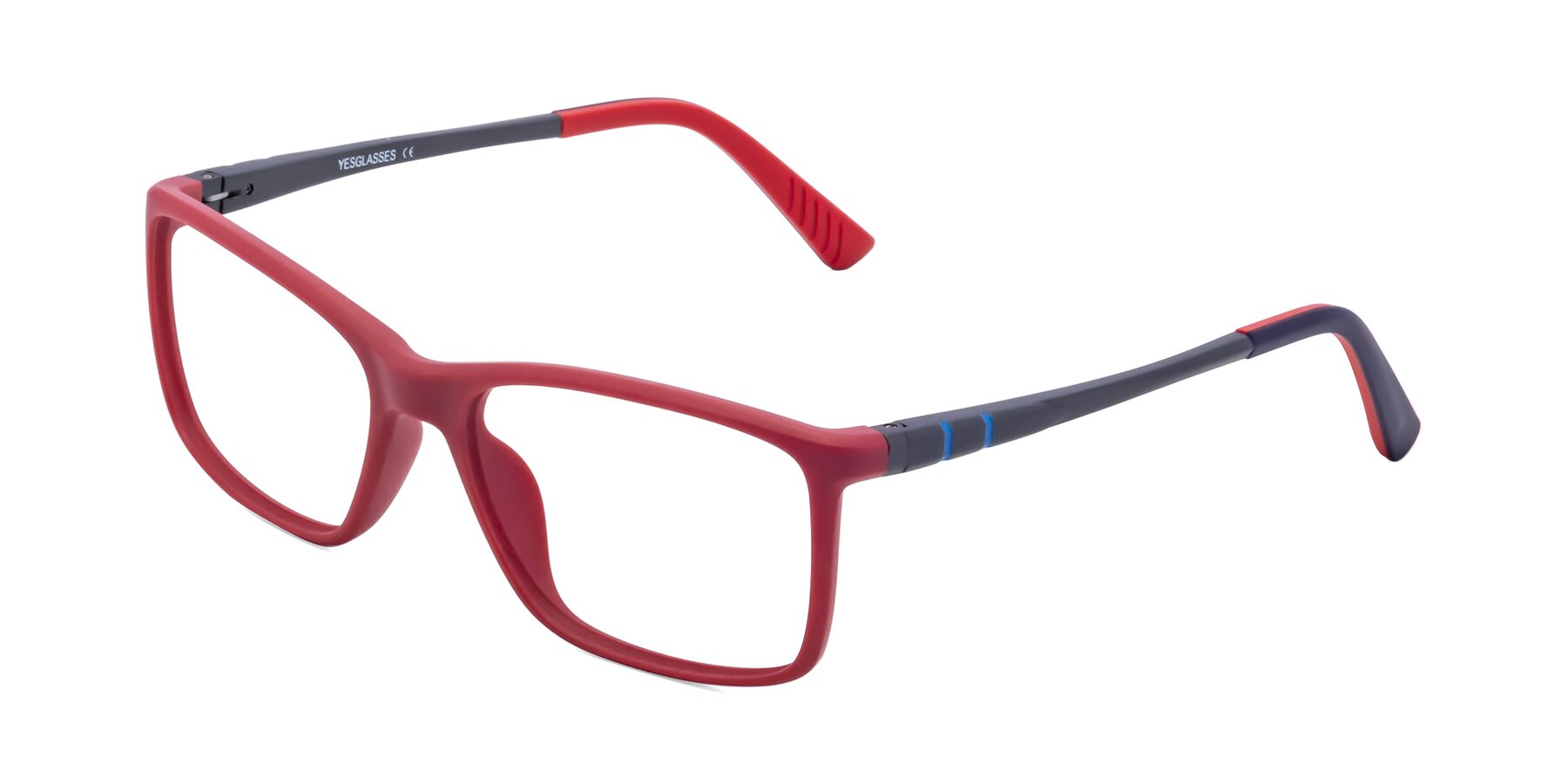 Angle of 9004 in Red with Clear Eyeglass Lenses