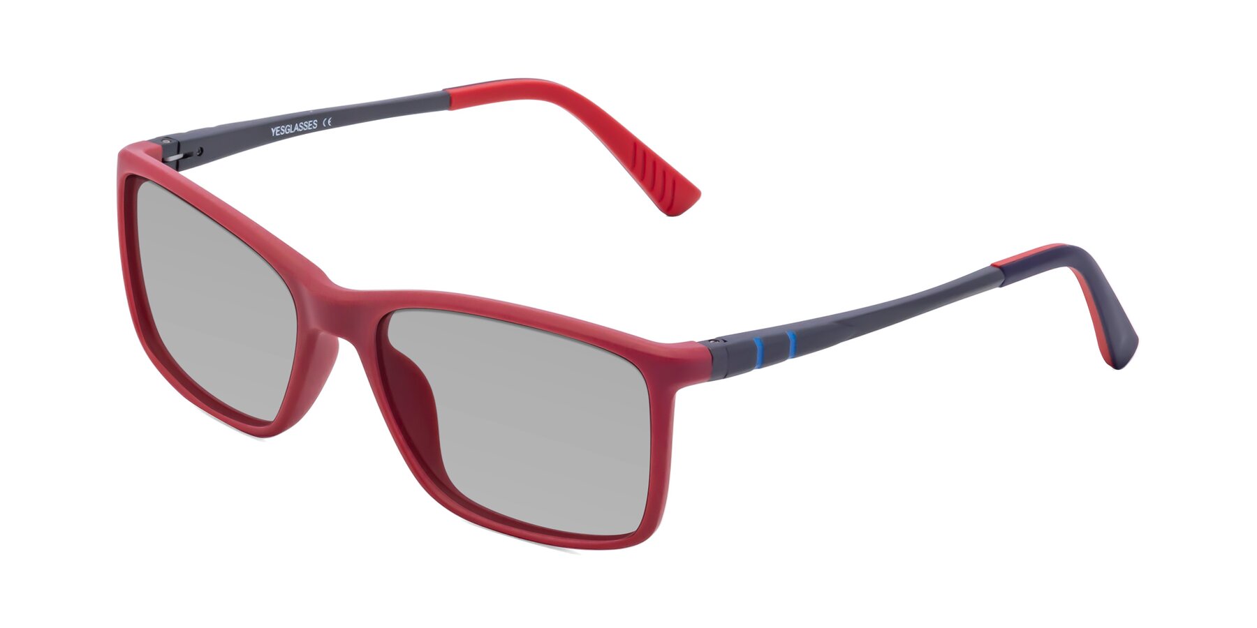 Angle of 9004 in Red with Light Gray Tinted Lenses