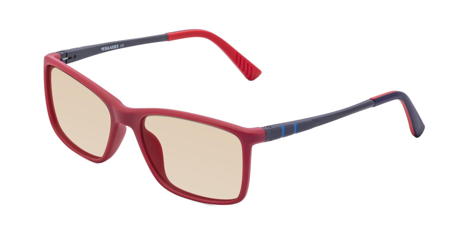 Angle of 9004 in Red with Light Brown Tinted Lenses