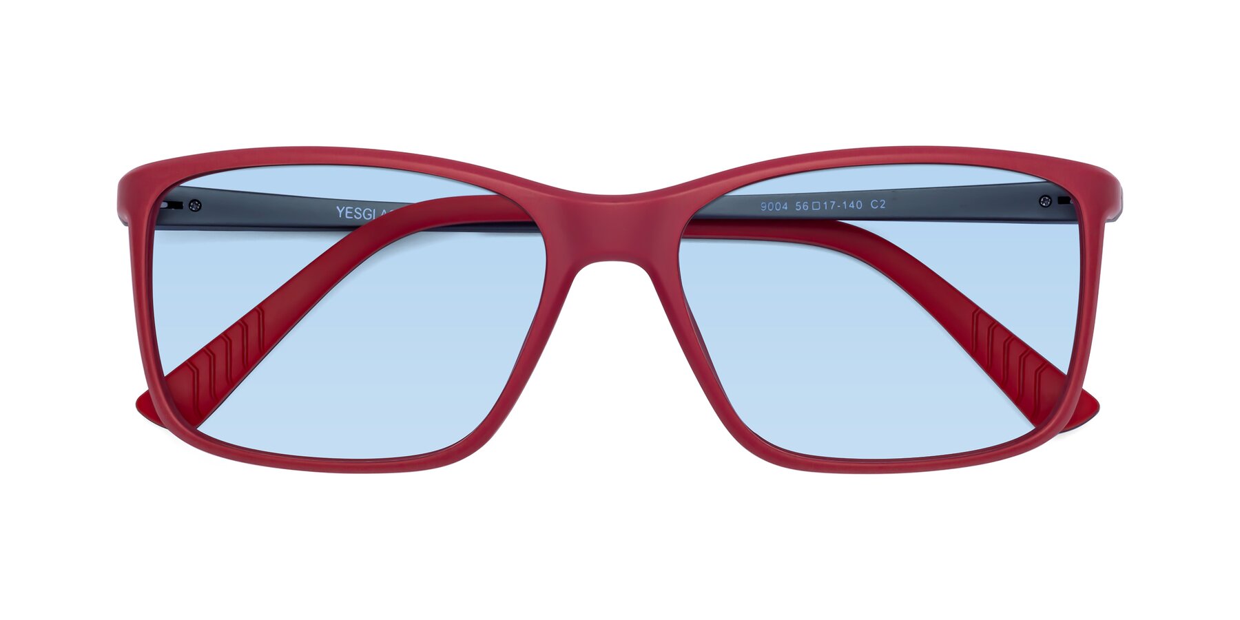 Folded Front of 9004 in Red with Light Blue Tinted Lenses