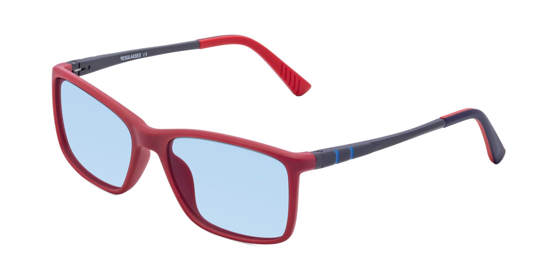 Angle of 9004 in Red with Light Blue Tinted Lenses