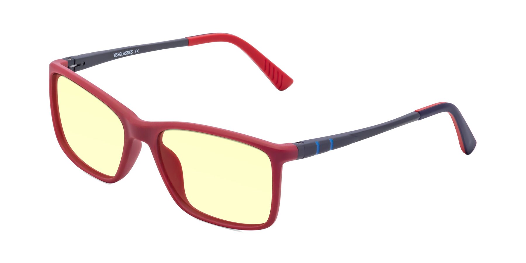Angle of 9004 in Red with Light Yellow Tinted Lenses