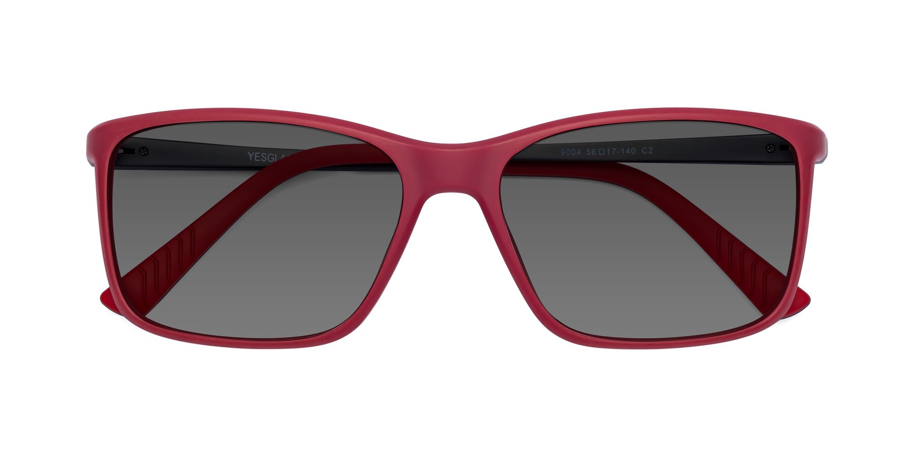 Folded Front of 9004 in Red with Medium Gray Tinted Lenses
