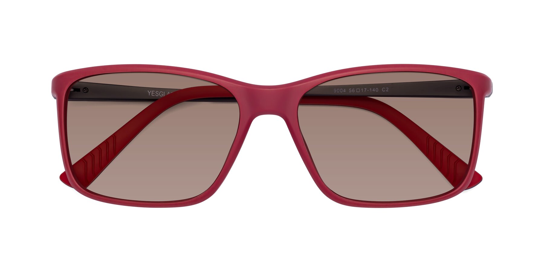 Folded Front of 9004 in Red with Medium Brown Tinted Lenses