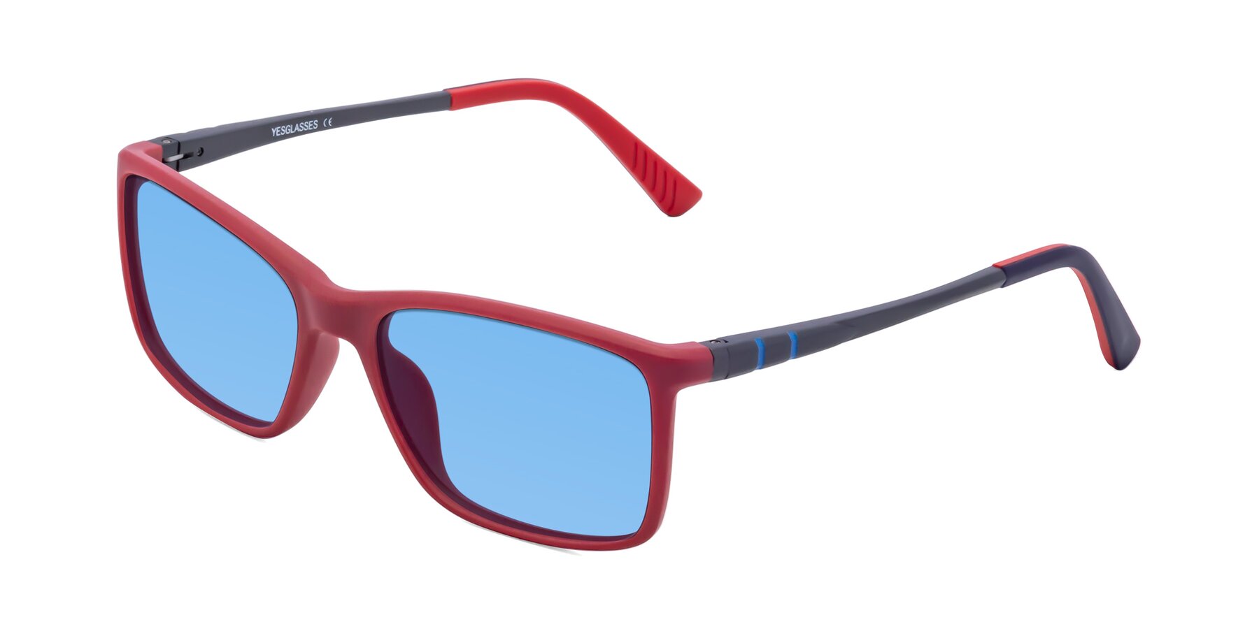 Angle of 9004 in Red with Medium Blue Tinted Lenses