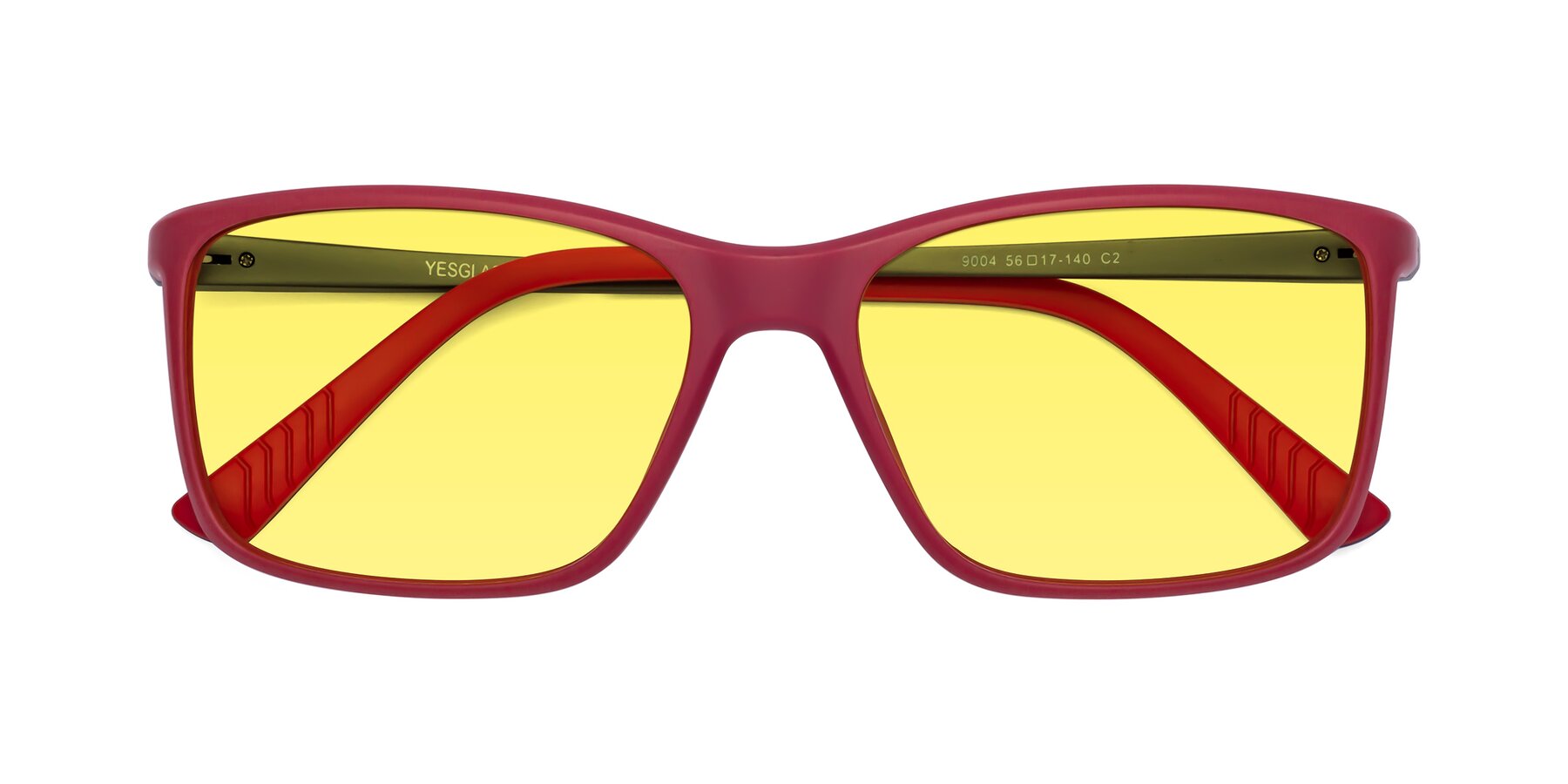 Folded Front of 9004 in Red with Medium Yellow Tinted Lenses