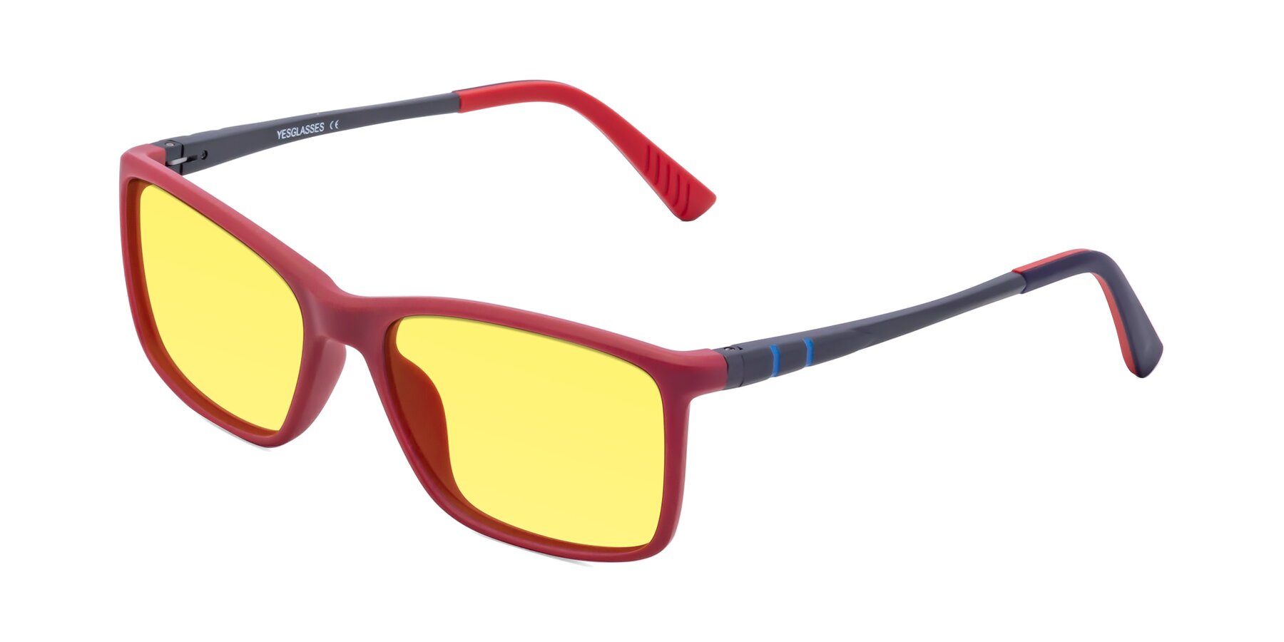 Angle of 9004 in Red with Medium Yellow Tinted Lenses