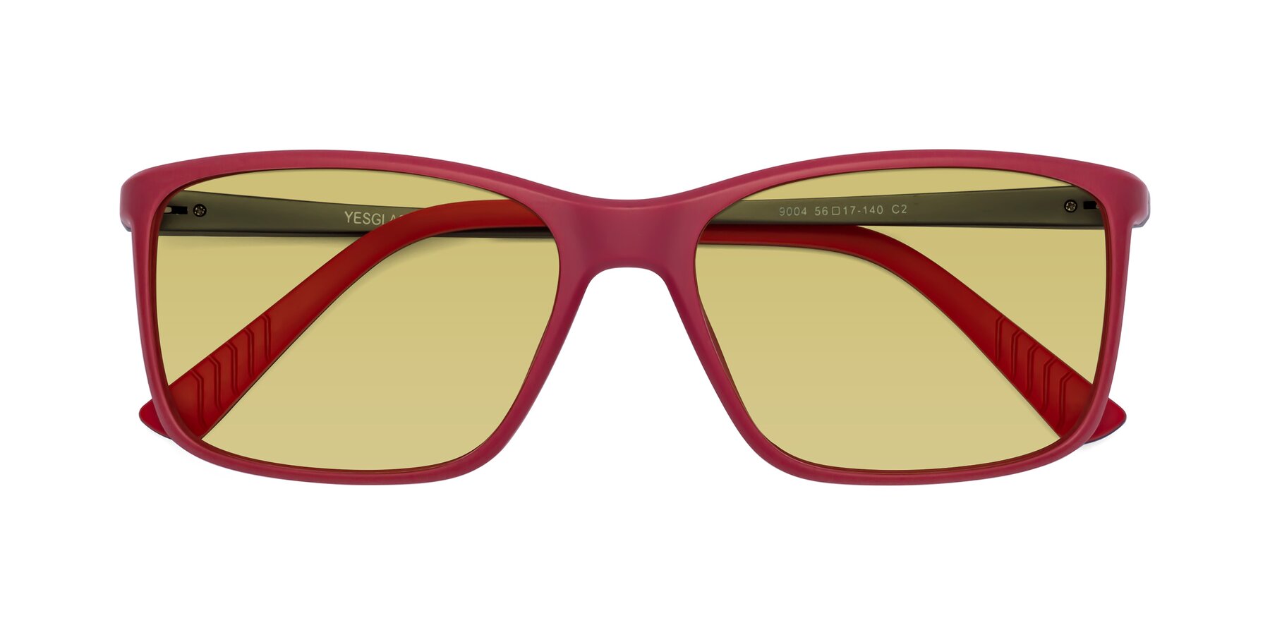 Folded Front of 9004 in Red with Medium Champagne Tinted Lenses