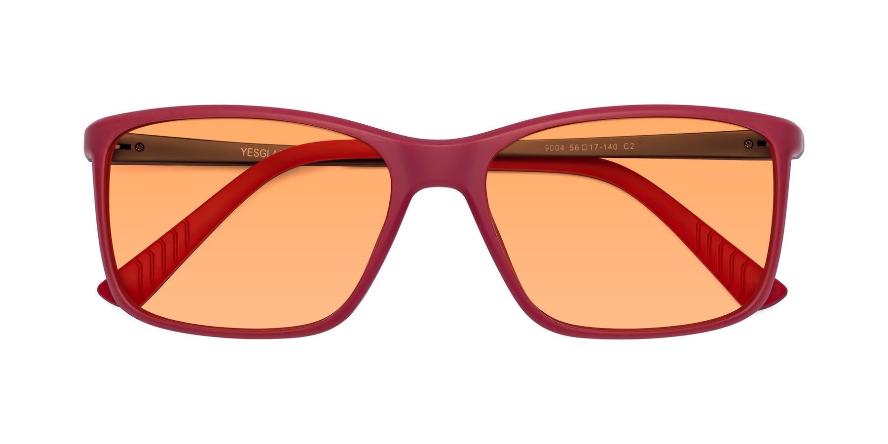 Folded Front of 9004 in Red with Medium Orange Tinted Lenses