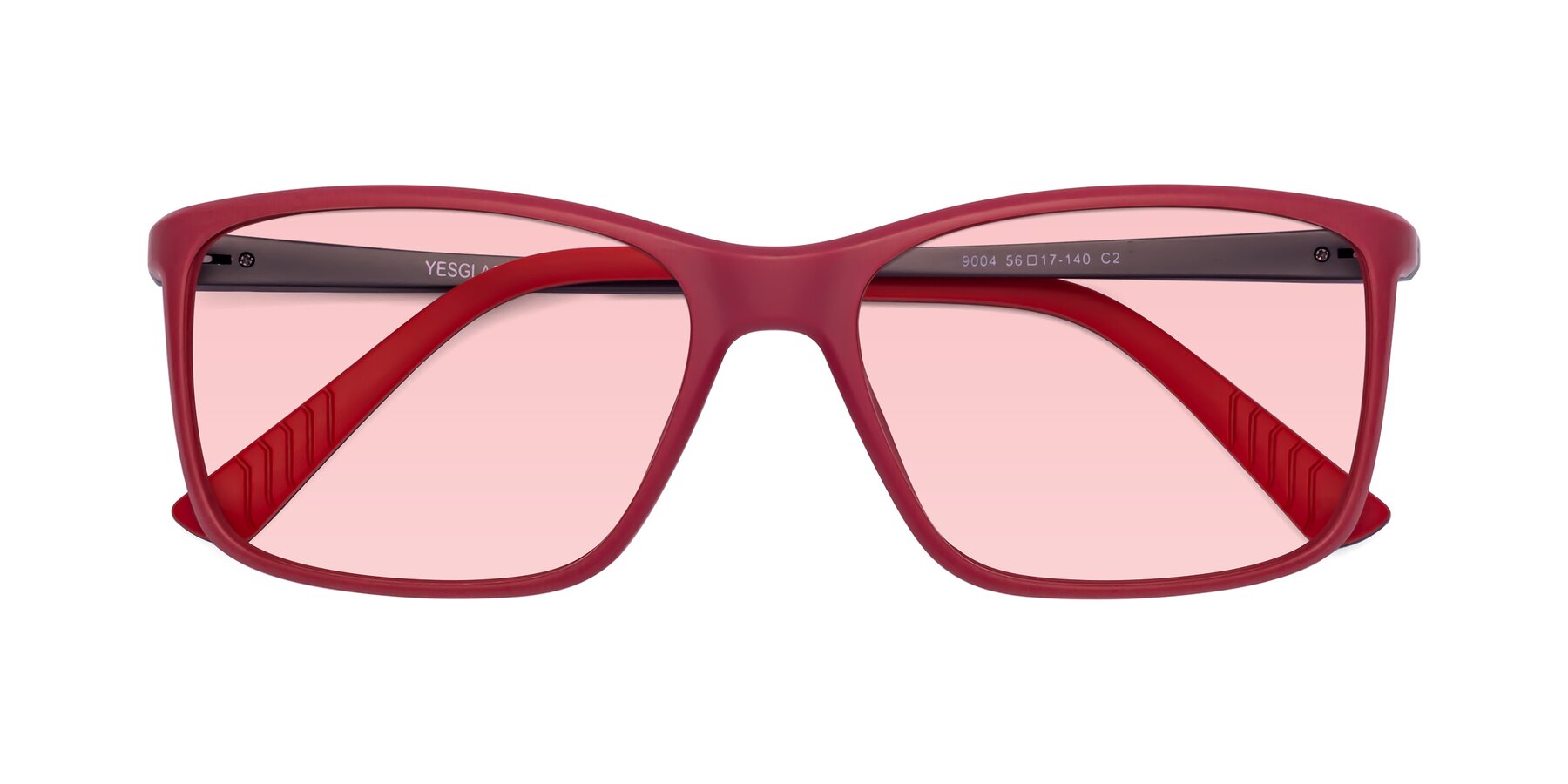 Folded Front of 9004 in Red with Light Garnet Tinted Lenses