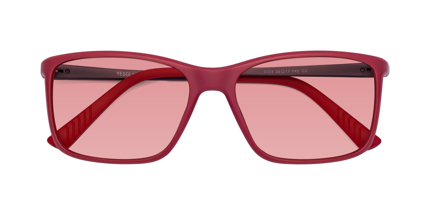 Folded Front of 9004 in Red with Medium Garnet Tinted Lenses