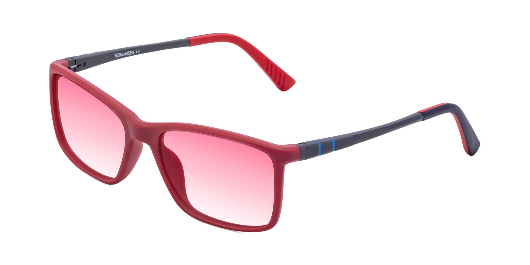 Angle of 9004 in Red with Pink Gradient Lenses