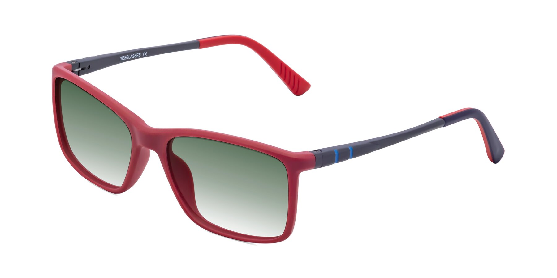 Angle of 9004 in Red with Green Gradient Lenses