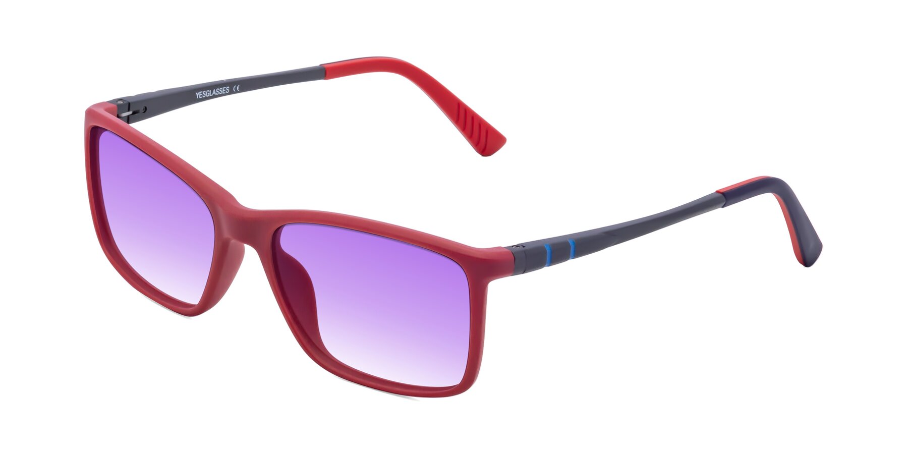 Angle of 9004 in Red with Purple Gradient Lenses