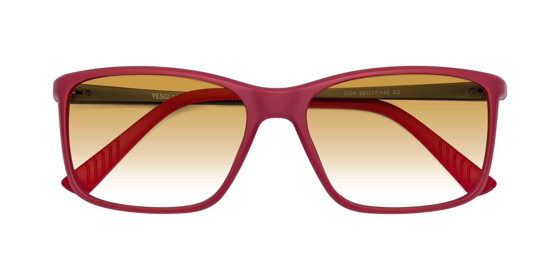 Folded Front of 9004 in Red with Champagne Gradient Lenses