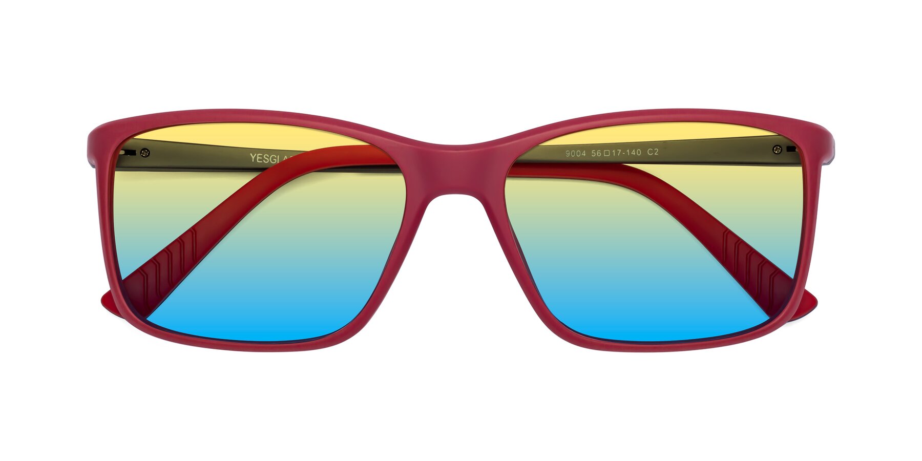 Folded Front of 9004 in Red with Yellow / Blue Gradient Lenses