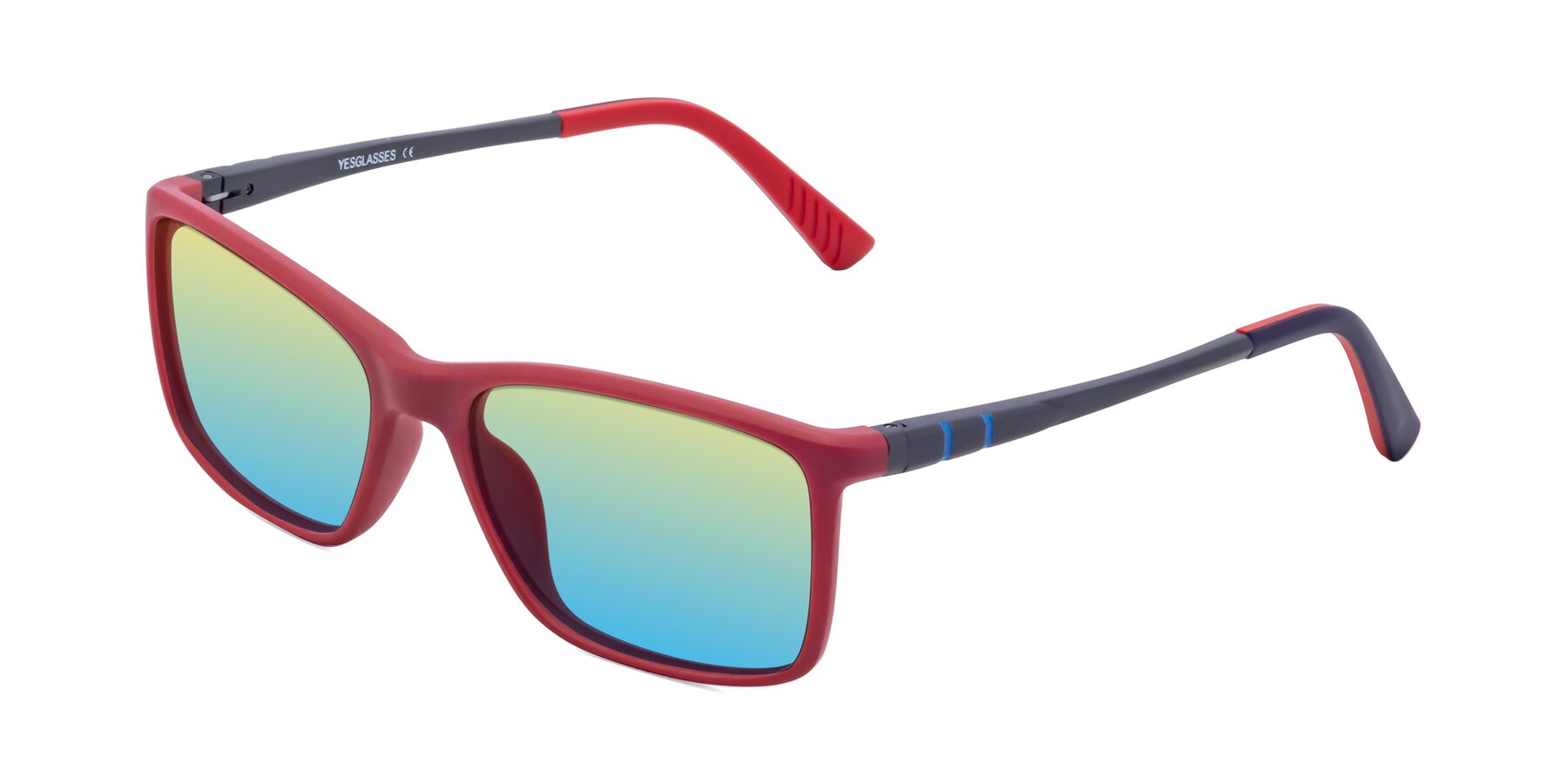Angle of 9004 in Red with Yellow / Blue Gradient Lenses