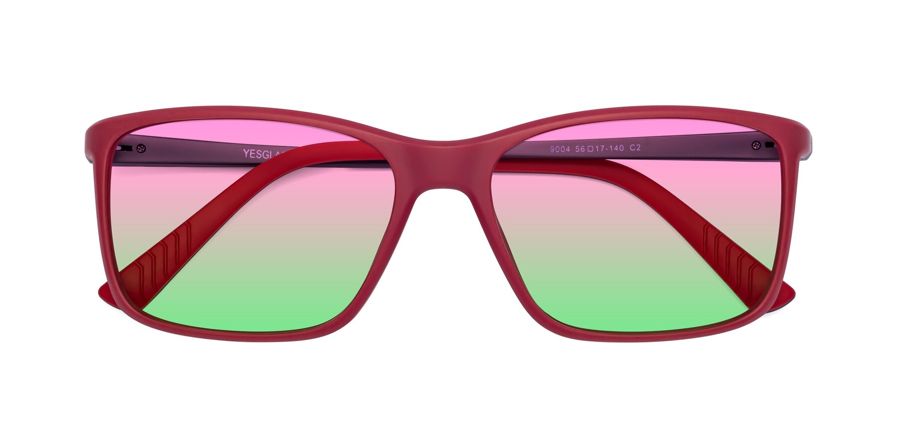 Folded Front of 9004 in Red with Pink / Green Gradient Lenses