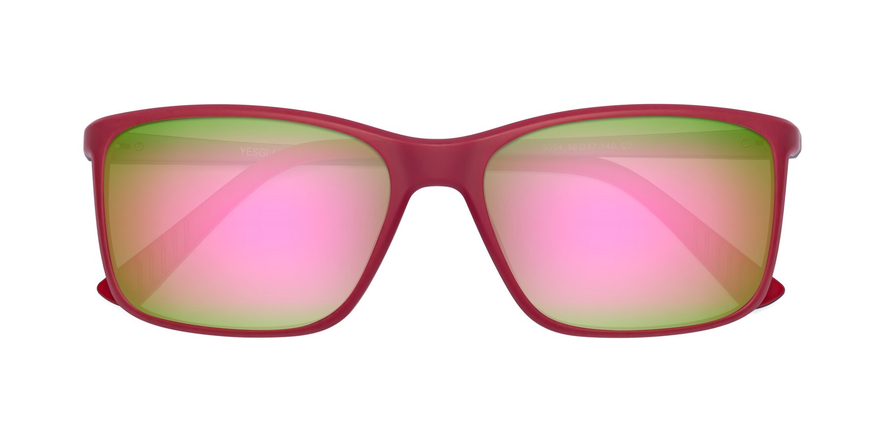 Folded Front of 9004 in Red with Pink Mirrored Lenses